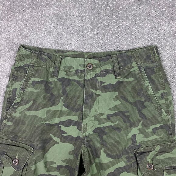 American Eagle Classic Camo Cargo Shorts Men's 33 Green Ripstop - Picture 2 of 12